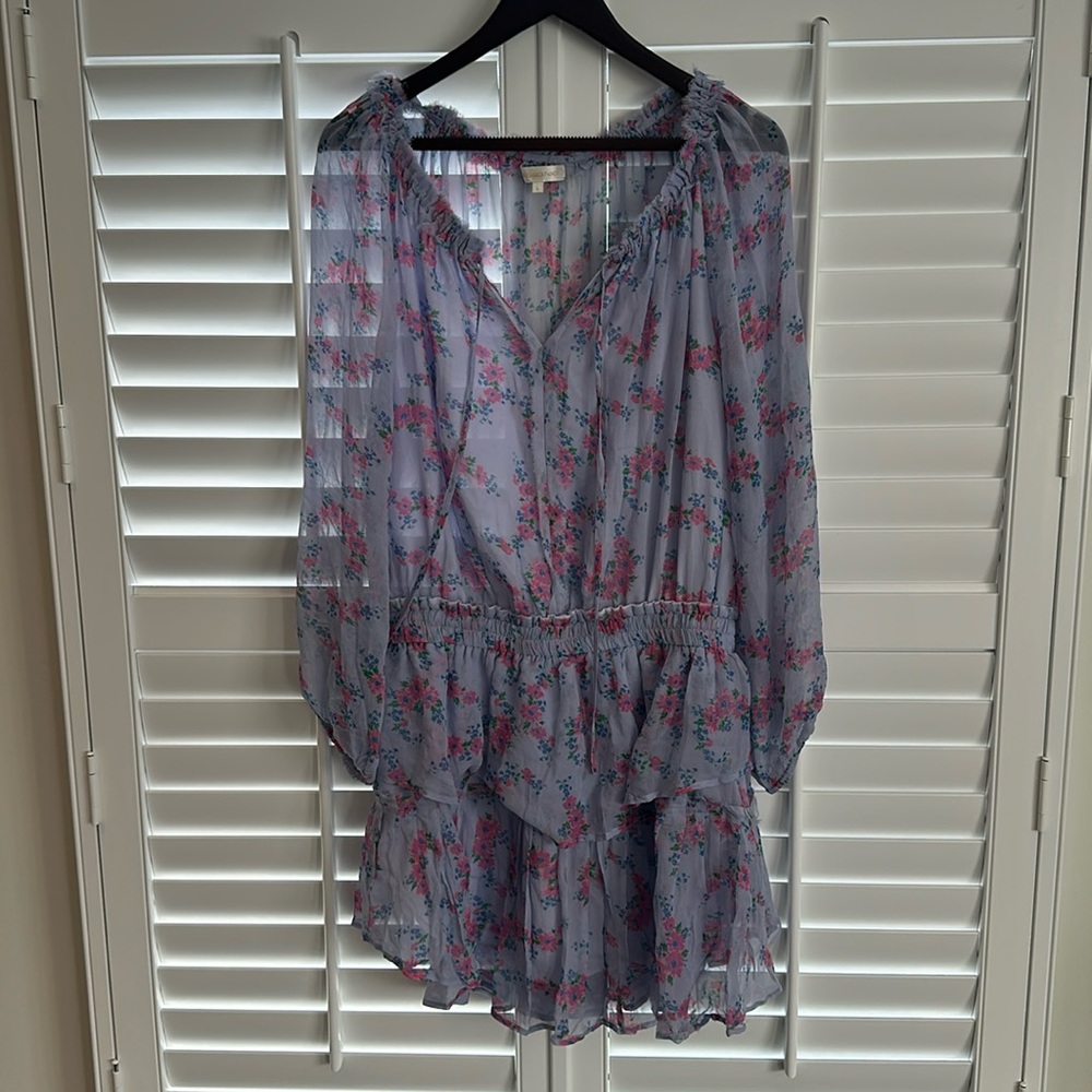 LoveShackFancy Popover Dress, Wisteria Lilac, Size L